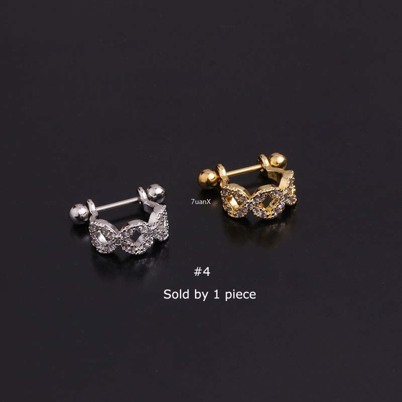 1pc Anting Tindik Tulang Rawan Telinga Bentuk U Bahan Stainless Steel 20gauge