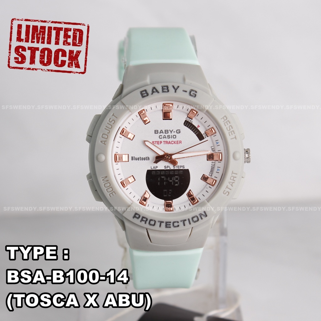 TERMURAH !!! Jam tangan wanita &amp; anak anak Baby-G BSAB-100 Pink Peach Lilac digital sproty anti air