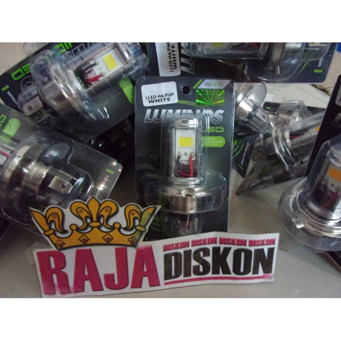 led h4 untuk lampu utama motor mobil putih luminos