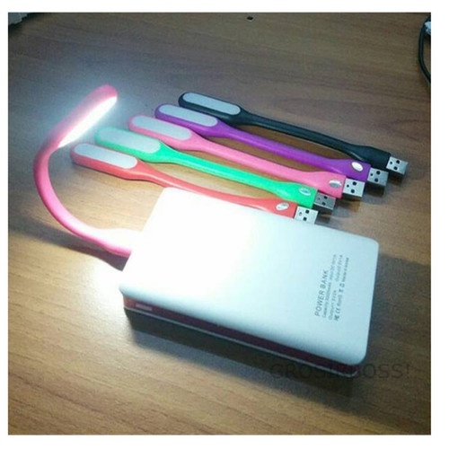 Lampu LED Bohlam USB cahaya putih fleksibel portable terang 7 Watt PVC Power bank