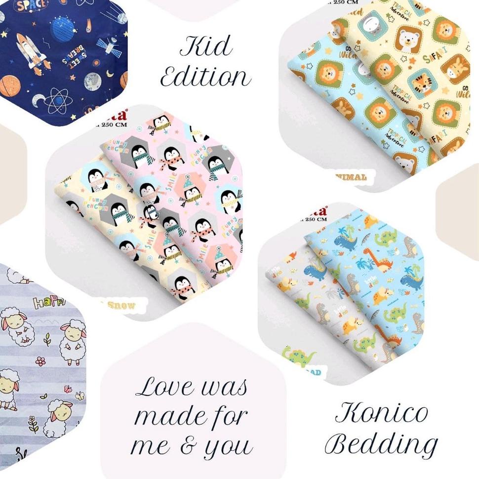 ➪ KONICO kain Katun sprei Meteran Motif karakter anak ANIMAL Tabur CARLOTTA Star Esra Grow CatrA ✦
