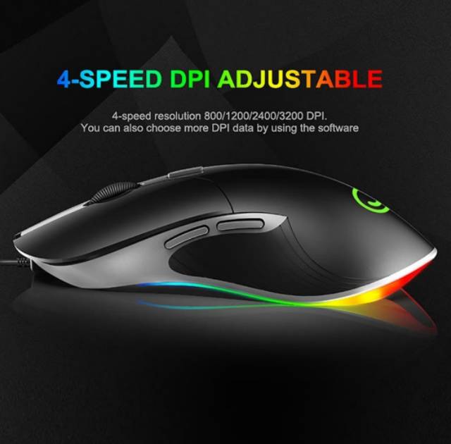 JOYSEUS RGB Gaming Mouse 3200DPI LED USB Professional Gaming Mouse X6 Black