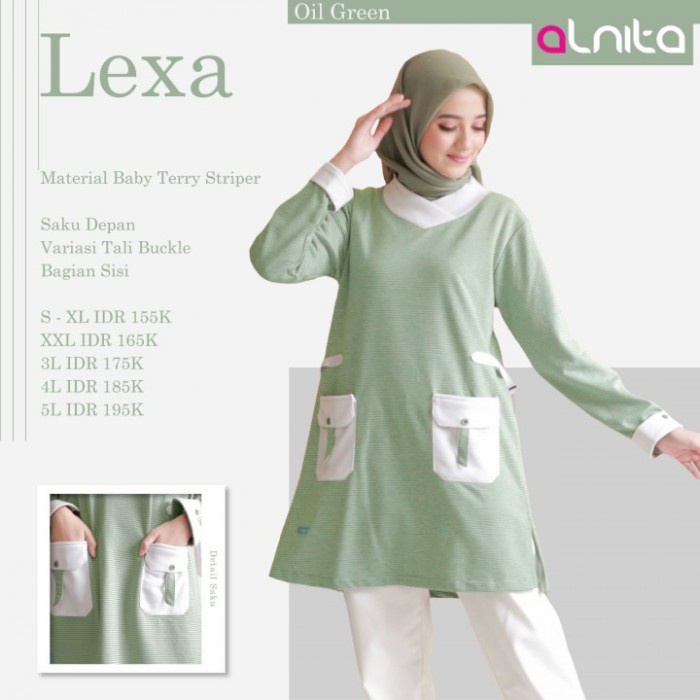 atasan tunik wanita dewasa muslim lebaran 2022 lexa alnita - XXXXXL