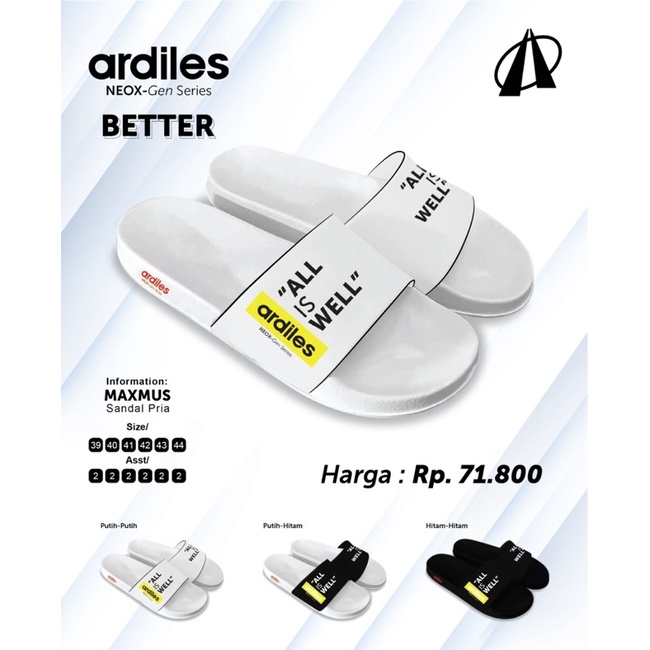 Sandal Ardiles BETTER - Sandal Selop / Kasual / Fashion / Trendy Slip On Pria Ardiles Original