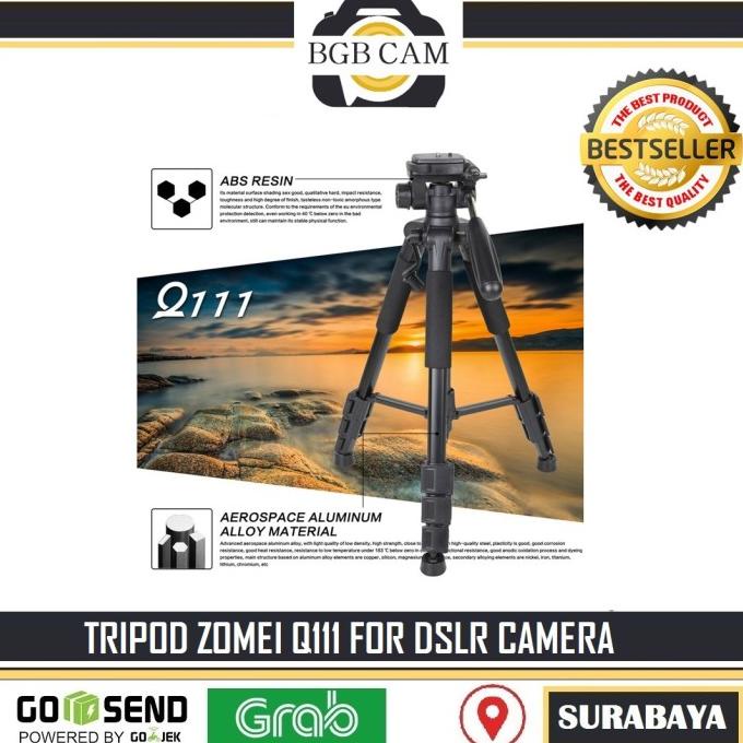 Terlaris Tripod Zomei Q111 For Dslr Kamera / Mirrorless 145 Cm Bahan Tebal Ori