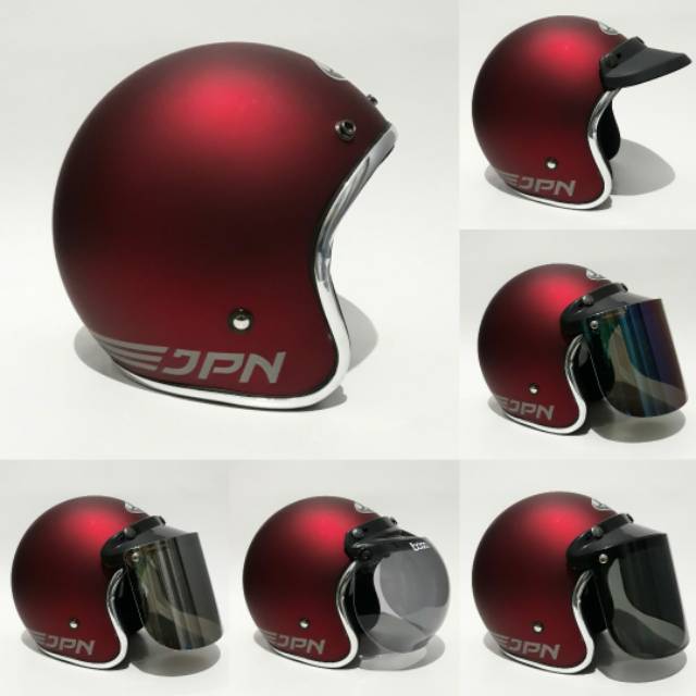 Helm Jpn Maroon Dof List Chrome