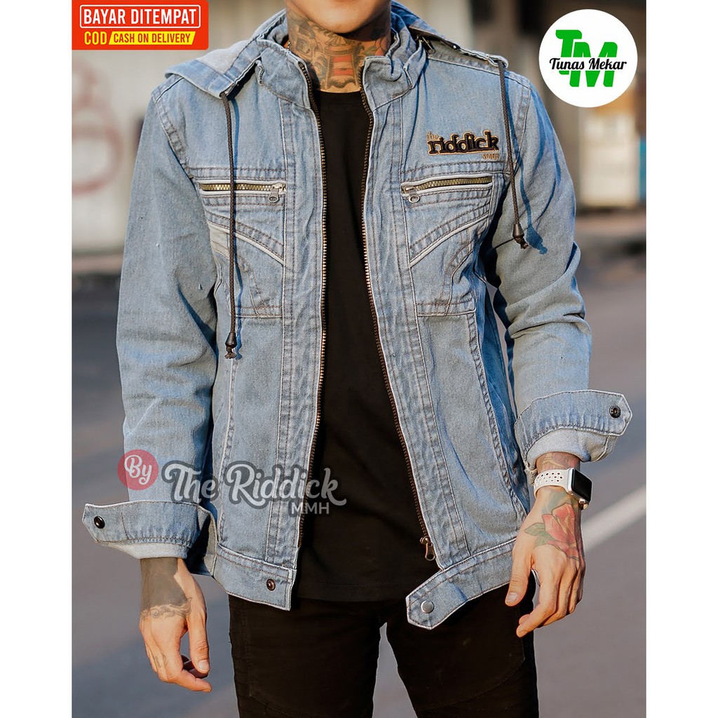 Jaket Jeans Pria The Riddick The News 100% Original ~ Jaket Topi