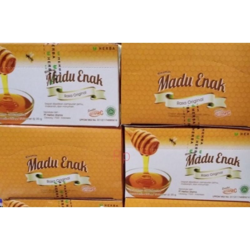 Madu Herbal Madu Enak Box Isi 12 Sachet Original