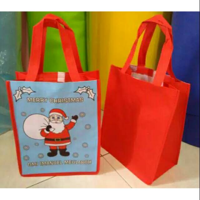 

tas souvenir natal custom uk.20x25x12 cm•bahan tebal 75GSM