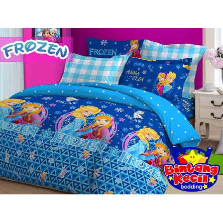 FROZEN ANNA ELSA Bedcover Karakter Set Sprei Ukuran Single 120 x 200 nomor 3 sprei anak MERK STAR