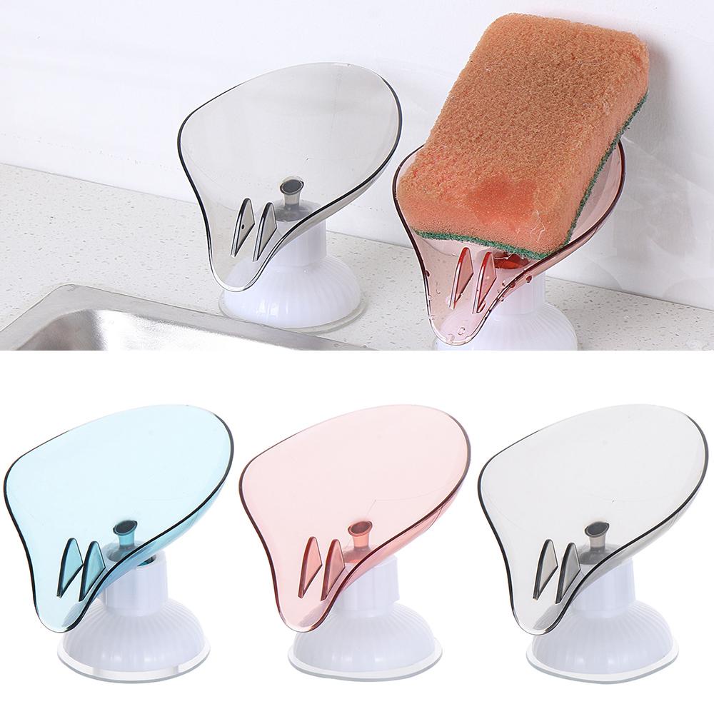 R-FLOWER Daun Tempat Sabun Penyimpanan Piring Tray Perlengkapan Dapur Suction Cup Wastafel Drain Rack