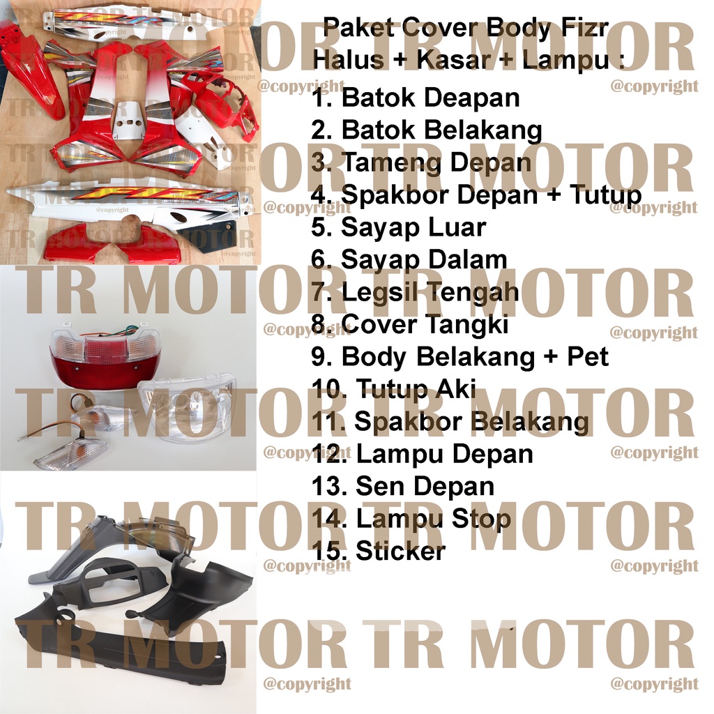 Cover Body Fizr F1zr Sporty Merah 2004 Full Set Halus Cover Bodi Yamaha Fiz r