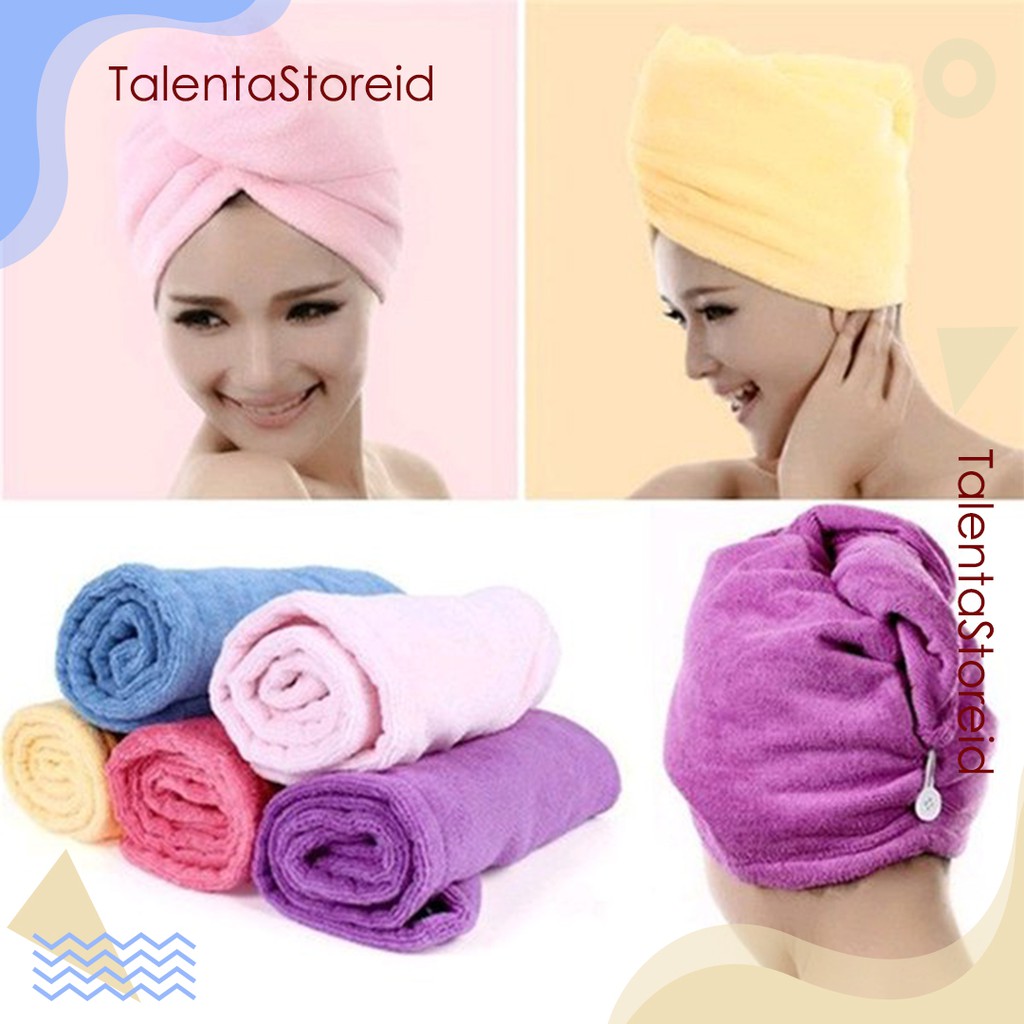 Handuk Pengering Rambut Simple Magic Towel Microfiber Handuk Keramas Cepat Kering