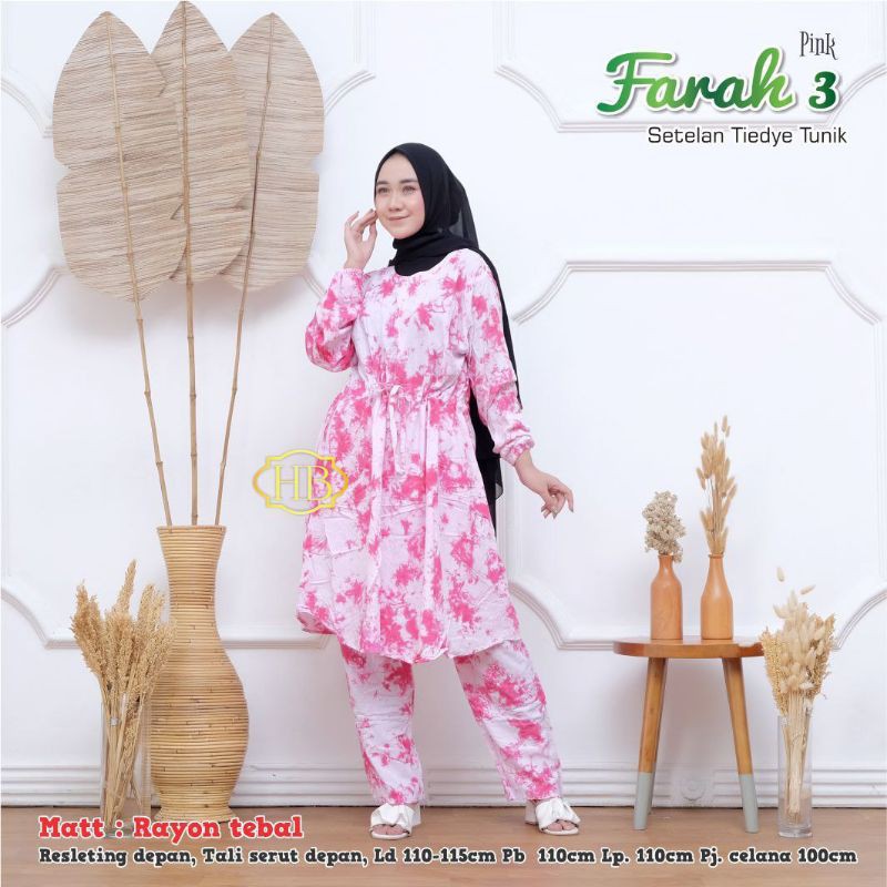 SETELAN TIE DYE FARAH 3 / ONE SET TIE DYE / ONE SET TIE DYE WANITA