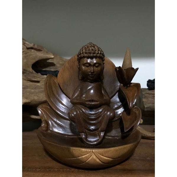 Jual Patung Buddha Teratai Bonus Tempat Pembakaran Dupa Type B Agarwood Incense Burner