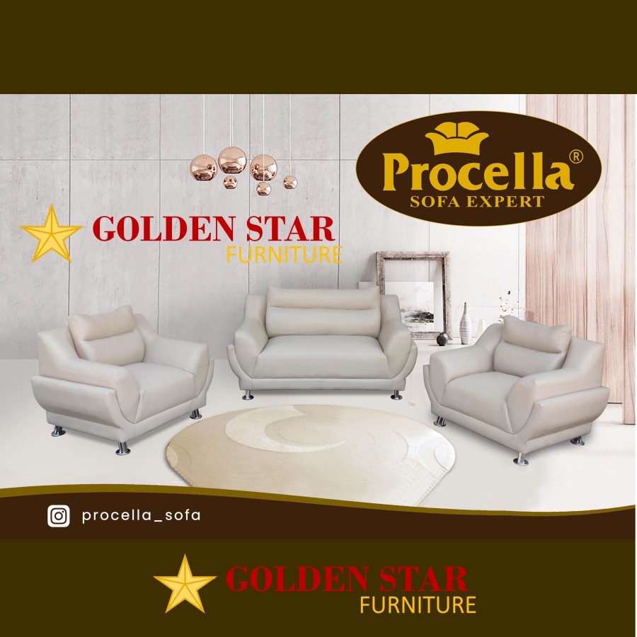 Sofa Kursi Tamu 211 Procella Minimalis Cantik Kulit Oscar