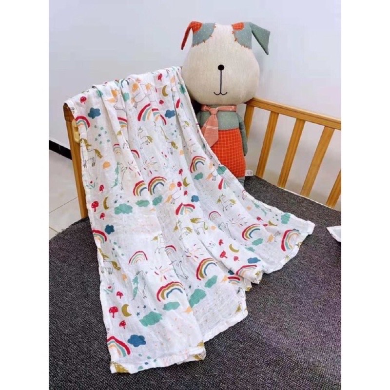 Leon Bedong Bayi Muslin Swaddle Mix Bamboo Cotton Selimut Bayi Premium Penghangat Bayi Newborn