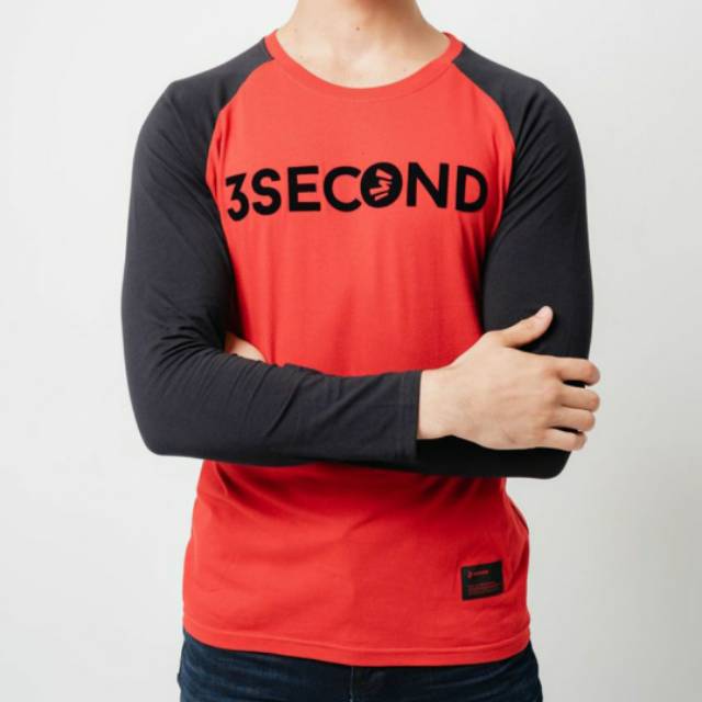 Kaos lengan Panjang pria 3second ORIGINAL