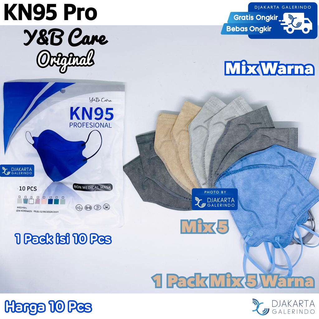 Masker KN95 Pro RAVA Care Mix Warna isi 10Pcs