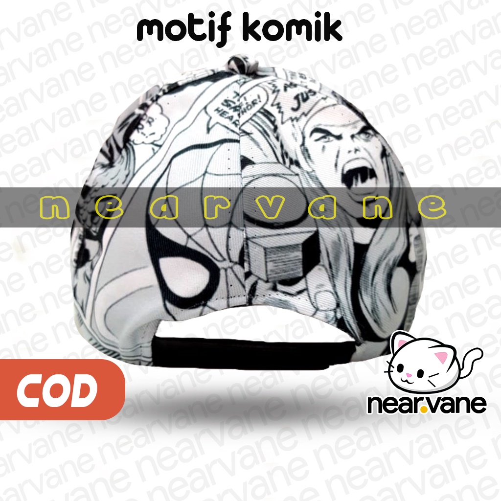 Topi Anak Karakter Motif Komik Marvel Full Print Sublim Keren Lucu Laki Laki Perempuan Murah Original Cowok Cewek Usia Umur 2 3 4 5 6 7 8 Tahun