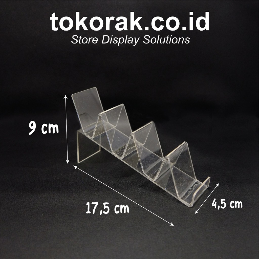 ACRYLIC DOMPET CACING 4 SUSUN AKRILIK STAND TEMPAT HANDPHONE