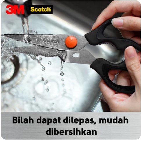 3M SCOTCH Premium Kitchen Scissor Gunting Dapur Stainless Steel Anti Karat Serbaguna 1pc