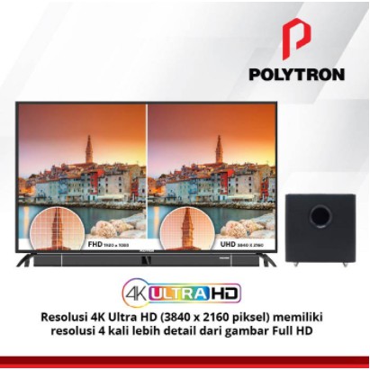 Polytron LED Smart Android TV 50&quot; 4K UHD Digital Soundbar 50BUA8859