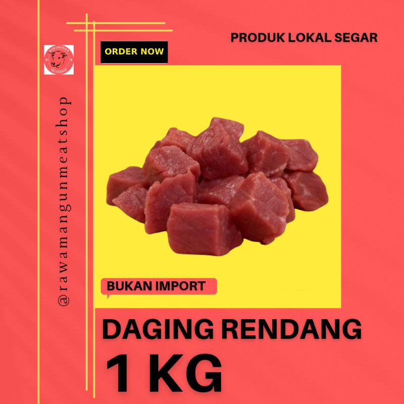 

Daging sapi segar potong Rendang 1 kg fresh