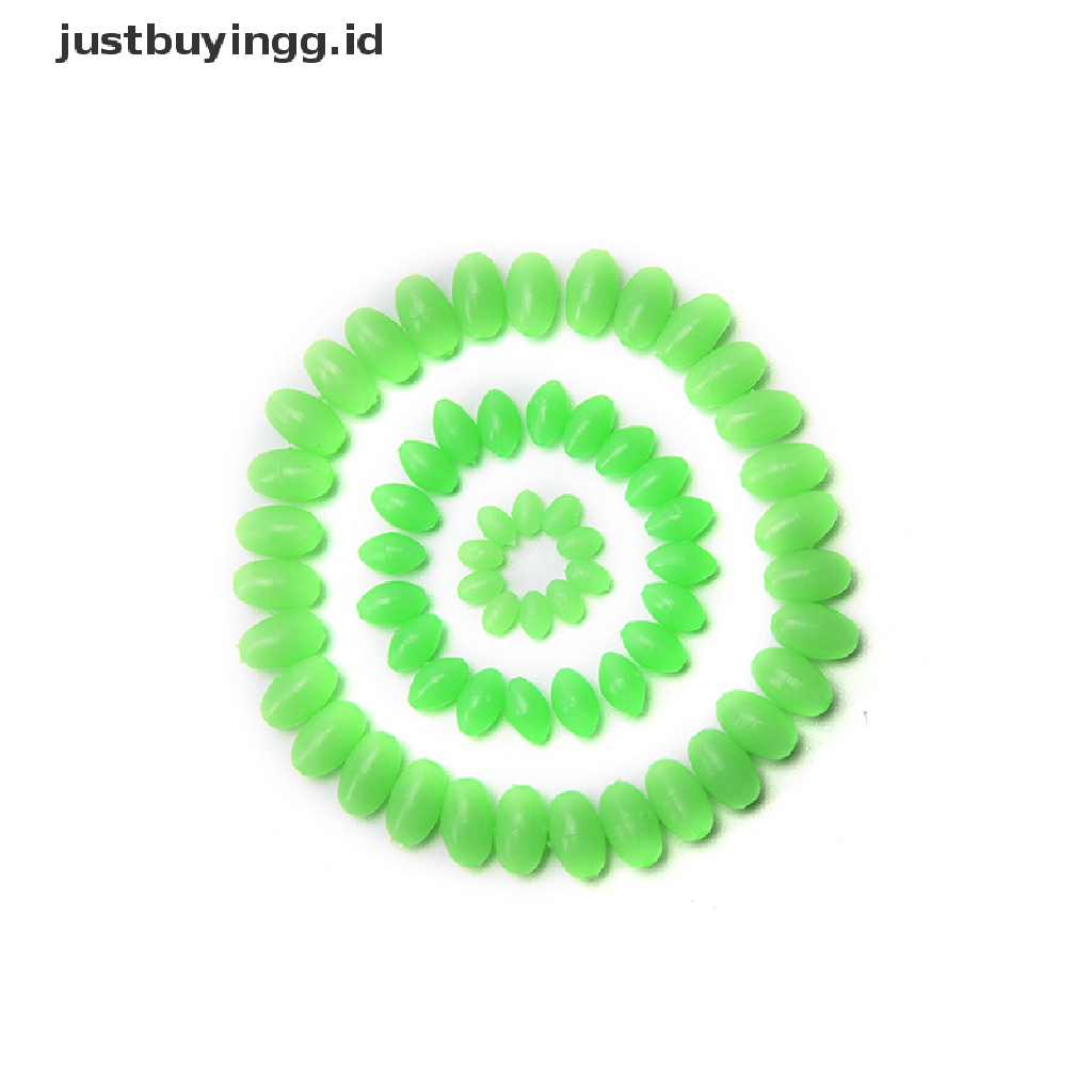 (Justbuyingg.Id) 100pcs Manik-Manik Glow In The Dark Bentuk Oval 5mm / 8mm / 10mm Untuk Membuat Umpan Pancing