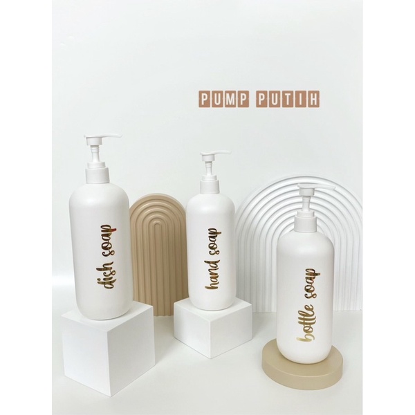 botol putih 500ml N24 gold kecil. aesthetic bottle minimalist refill organizer tempat sabun cair pump estetik