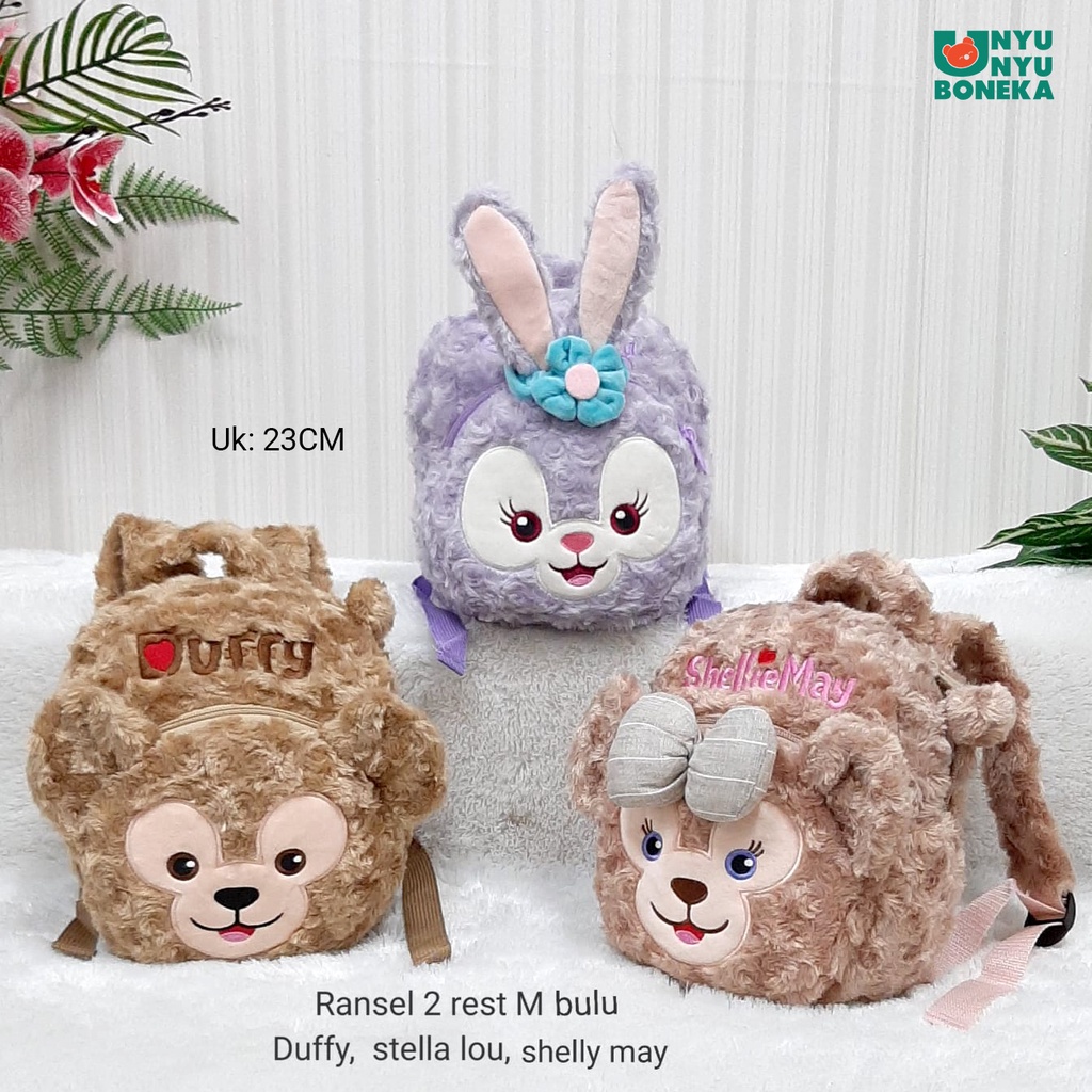 tas ransel bulu kids stella lou rabbit shelliemay duffy bear disney