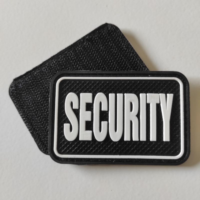 PATCH RUBBER TULISAN SECURITY KOTAK/SATPAM/TEMPELAN EMBLEM KARET VELCRO