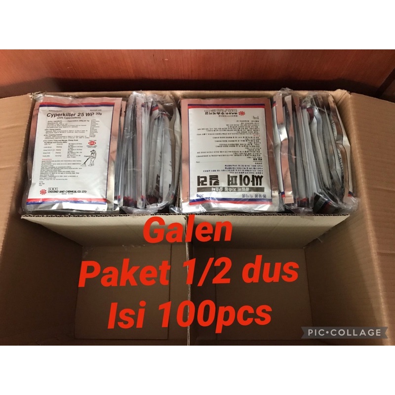 Cyperkiller 25 wp Obat hama kutu serangga paket 1/2 dus isi 100 pcs