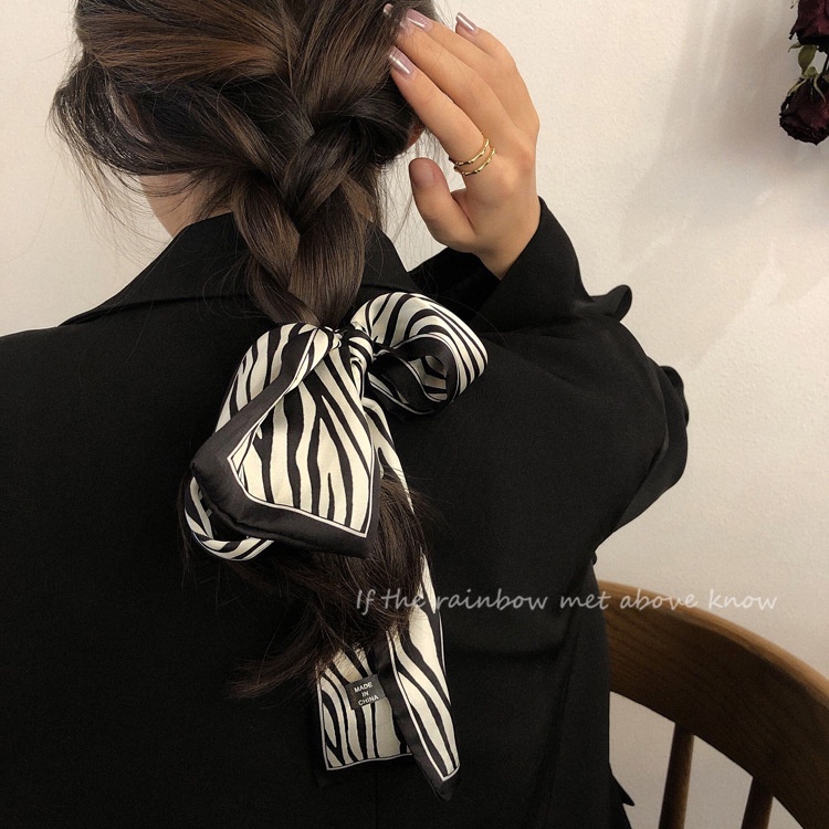 KOREAN TWILLY MOTIF ZEBRA SILK SATIN SCARF BAG PITA TAS SHAWL RIBBON STYLE BASIC FEMALE WOMEN HAIR NECK/ PITA SYAL TAS KOREA RAMBUT LEHER TANGAN WANITA MODEL DESAIN VINTAGE RETRO SATIN MATERIAL MINI FASHION BANDANA KATUN SUTRA DASI POLOS SELENDANG