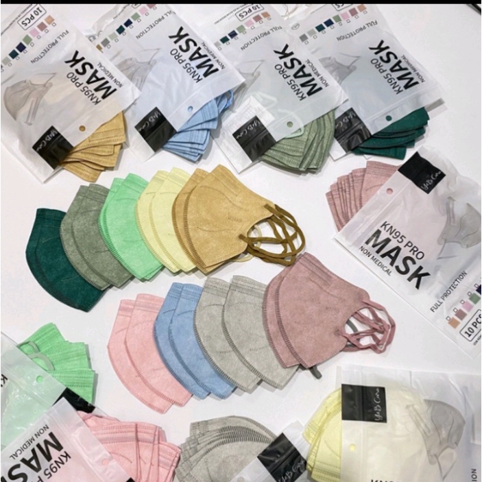 masker kn95 pro ynb warna import isi 10pcs kemenkes