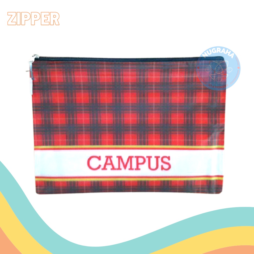 

ZIPPER BAG MOTIF CAMPUS AS ZB-01 (1 PCS)