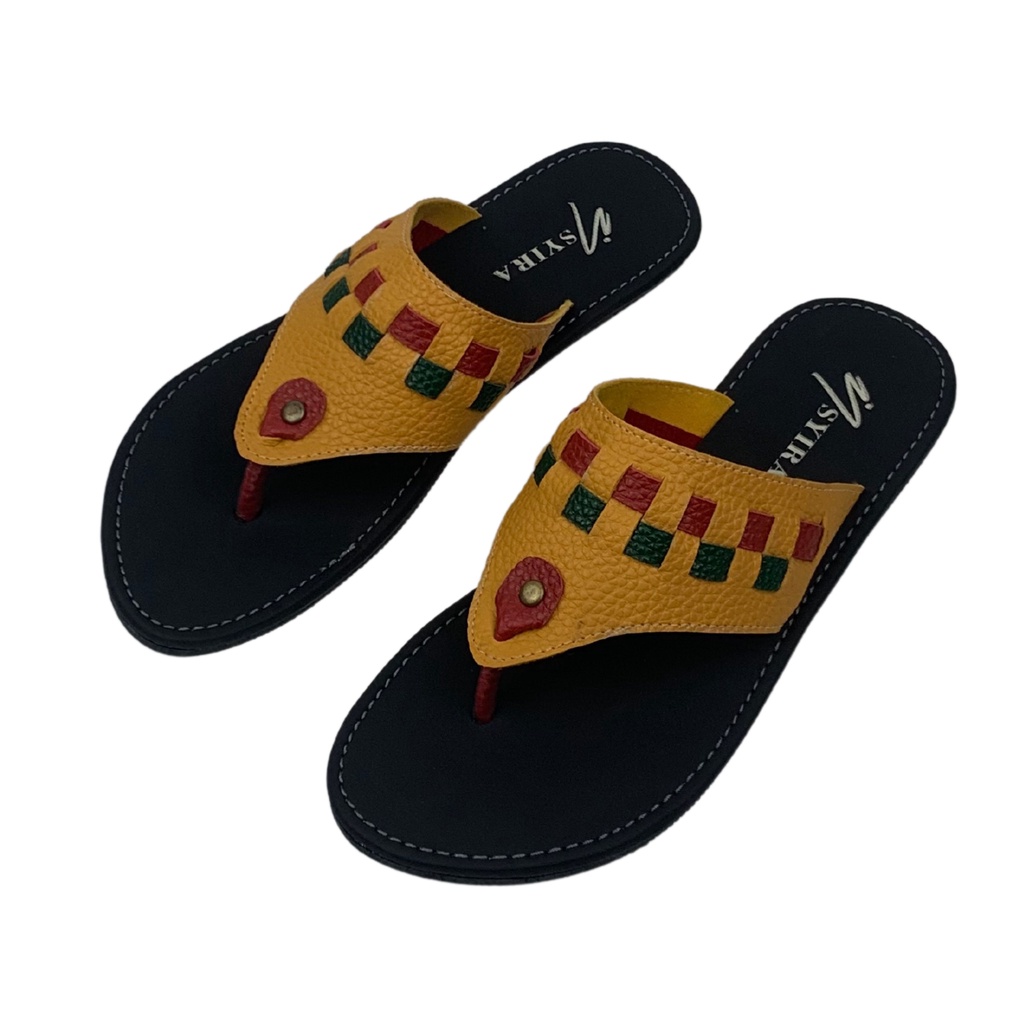 Insyira - Sandal Wanita Annika / Sandal Papirut Wanita Non Slip Alas Hitam / Sandal Wanita Jepit Catur