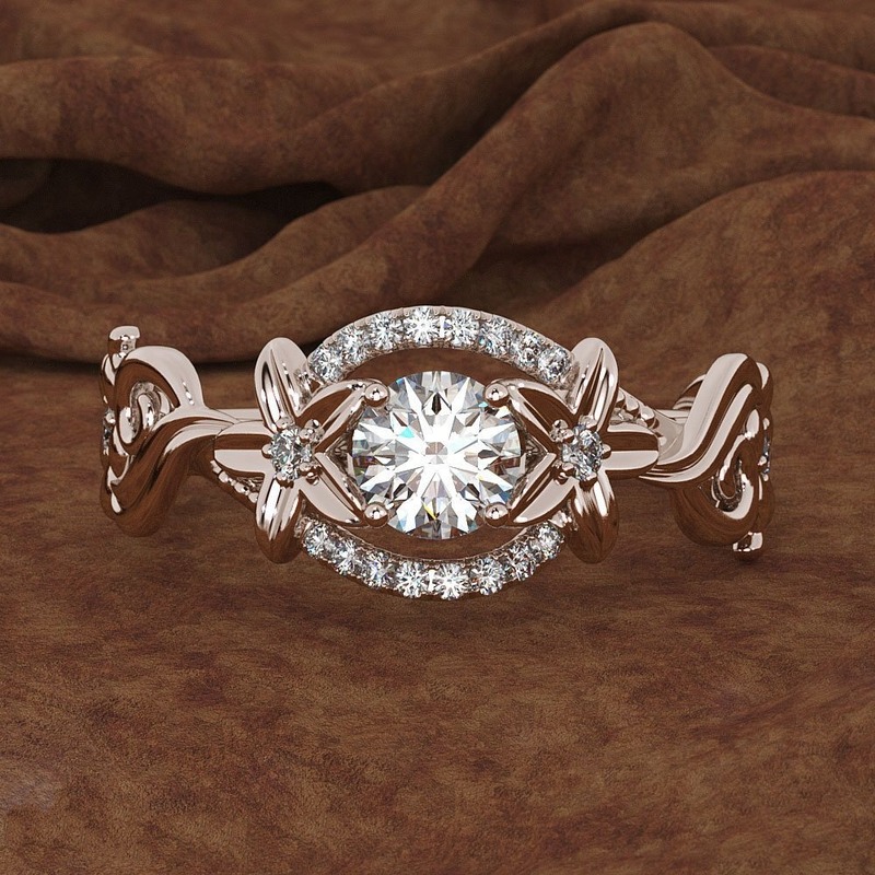 Cincin Emas 18k Desain Bunga