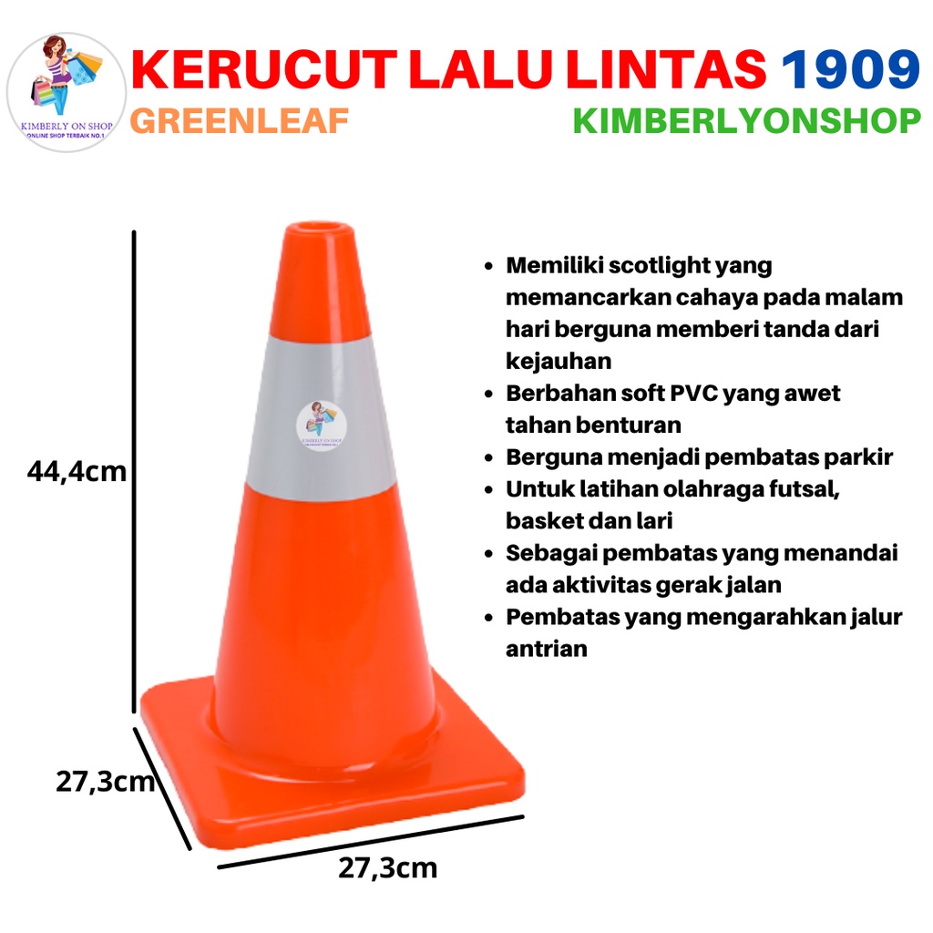 Safety Traffic Cone / Kerucut Lalu Lintas Papan Peringatan 1909 Green Leaf