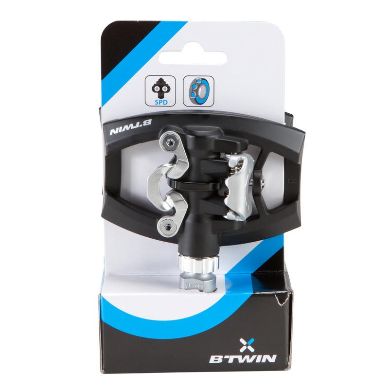 BTWIN 100 Pedal Sepeda Road Bike 2 in 1 Platform Ganda Tanpa Klip Bodi Aluminium