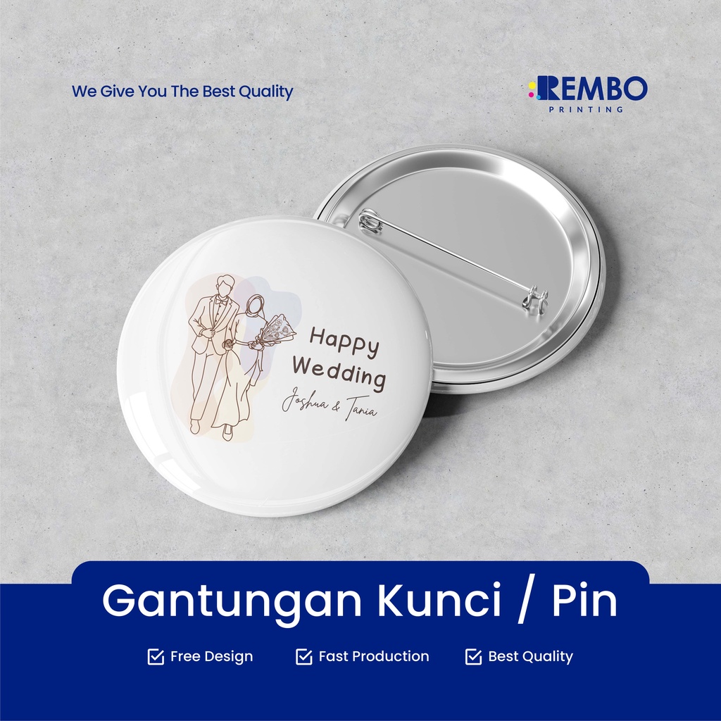 PIN CUSTOM / GANCI CUSTOM / PIN GANTUNGAN KUNCI / GANTUNGAN KUNCI CUSTOM SOUVENIR ACARA PERNIKAHAN ULANG TAHUN SEMINAR WISUDA