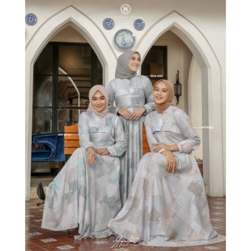 AQEELA DRESS NADHEERA LUXURY GAMIS RAYON TWILL BEST SELLER