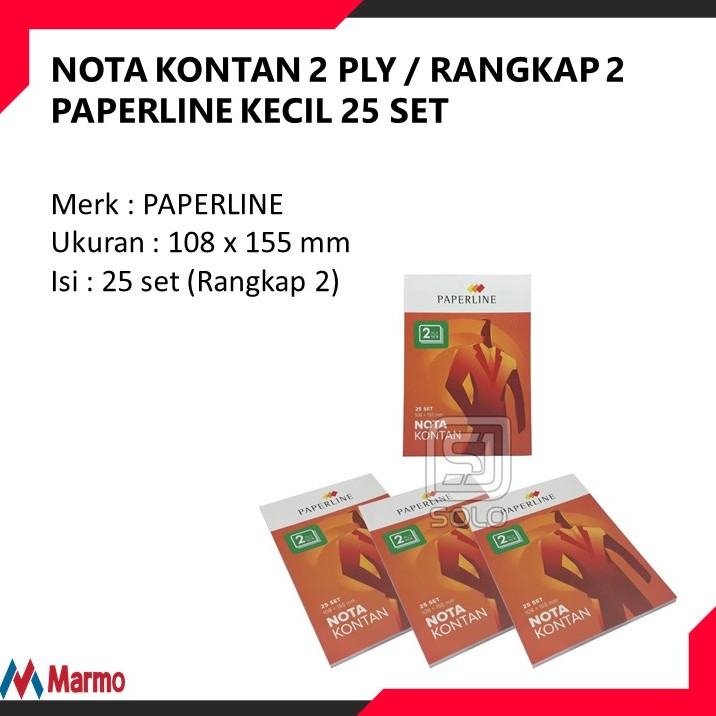 

NOTA KONTAN 2 PLY / RANGKAP 2 PAPERLINE KECIL 25 SET