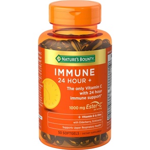 Natures Bounty Immune 24 hour vitamin C 1000mg + vitamin D &amp; Zinc 50 softgels kekebalan tubuh