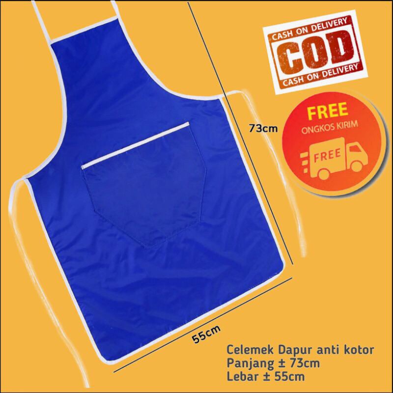 &quot;10pcs(SETENGAH KODI)&quot; Apron Polos / Celemek Masak Warna Polos Waterproof CELEMEK Dapur MAKANAN BAHAN 100% Nylon Parasit