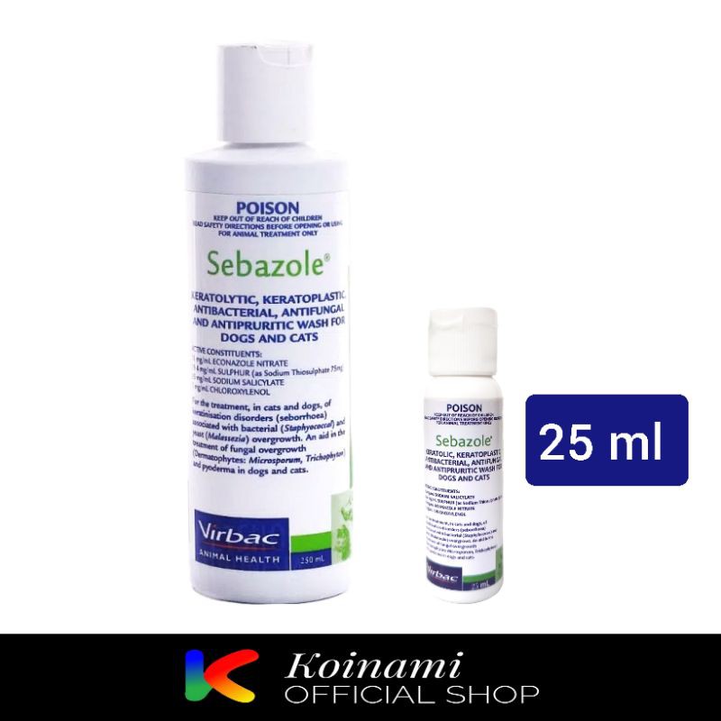 jki Sebazole 25 ml / Shampo Jamur Kucing Anjing Sebazole / VIRBAC