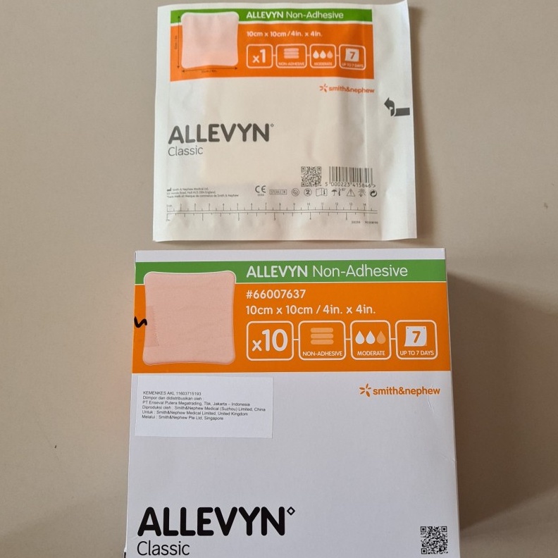 ALLEVYN NON ADHESIVE 10cm x 10cm / Perban Luka Decubitus 10cmx 10 cm / Allevin 10x10