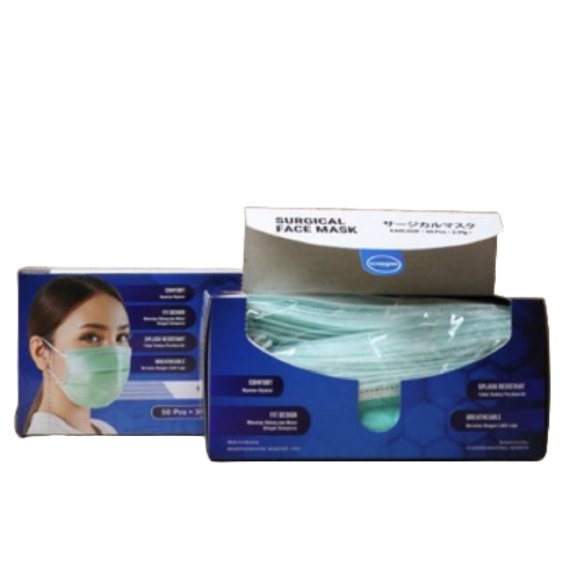 ICHINOSE SURGICAL MASK EARLOOP ISI 50PCS PER BOX MASKER MEDIS KEMENKES MURAH BANJARMASIN KALIMANTAN | RUMIFY