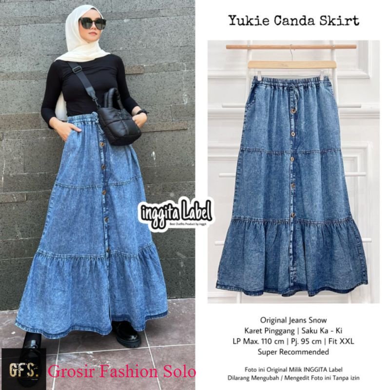 ROK JEANS WANITA | YUKIE CANDA SKIRT | BY INGGITA