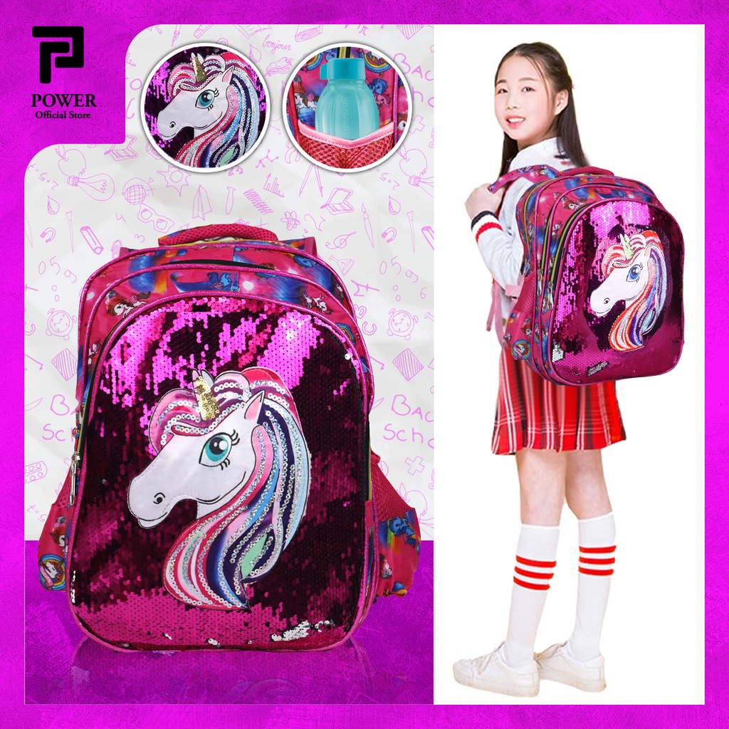 Unicorn Tas Anak Perempuan Ransel Sekolah SD Import Tas Anak Karakter LOL - Kids Backpack School Import